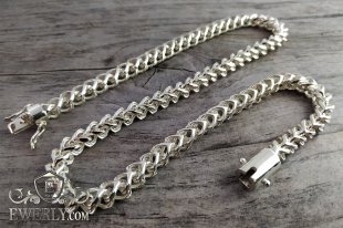 Авторський чоловічий ланцюг зі срібла 8
